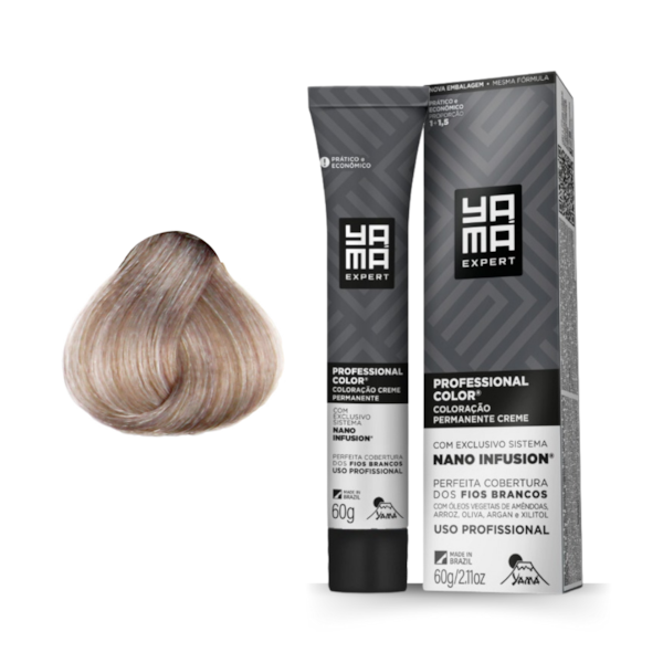 Coloração Nano 8.12 Louro Claro Acinzentado Irisado Yamá-a8530324-8ea2-4164-b78c-d688f55a0c0d