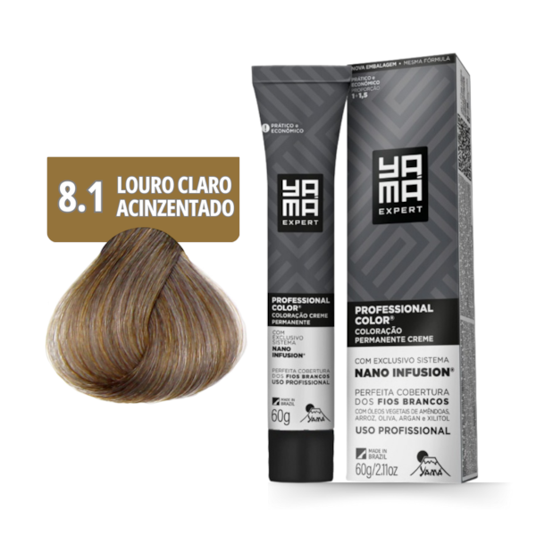 Coloração Nano Infusion 8.1 Louro Claro Acinzentado Yamá-760f207a-e67c-4c7f-ba3c-5e7d92bdb430