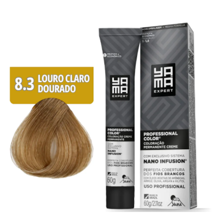 Coloração Prof Nano Infusion 8.3 Louro Claro Dourado Yamá