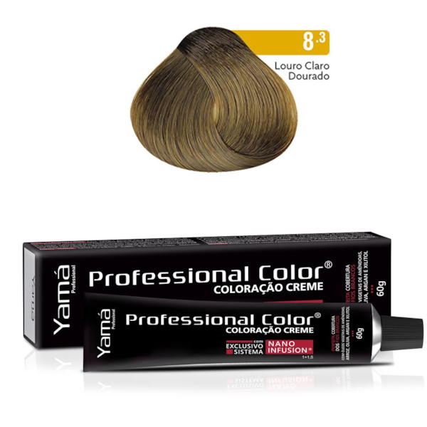 Coloração Prof Nano Infusion 8.3 Louro Claro Dourado Yamá-394b4ac8-bd6d-40f4-818f-1eb0896ea530