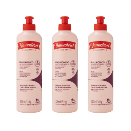 Creme Multifuncional Yamasterol Ácido Hialurônico 320ml  - (Kit C/3) - Edição Limitada