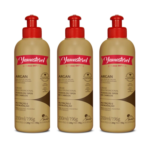 Creme Multifuncional Yamasterol Argan  200ml (Kit C/03) - Perfumaria em Casa-883c4abc-7e28-44b2-add2-25dc60eca002