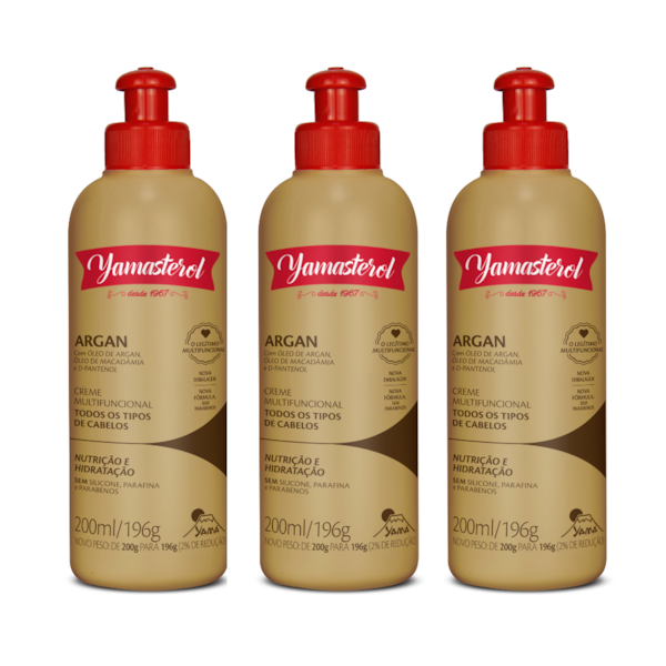 Creme Multifuncional Yamasterol Argan  200ml (Kit C/03) - Perfumaria em Casa-dde81622-defc-4237-8d82-ab02aa9c05fc