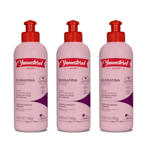 Creme Multifuncional Yamasterol Queratina 200ml  Yamá (Kit C/03) - Perfumaria em Casa