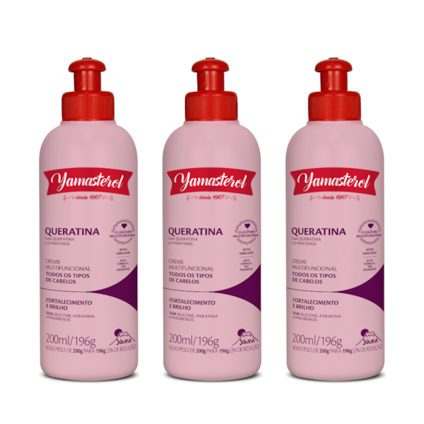 Creme Multifuncional Yamasterol Queratina 200ml  Yamá (Kit C/03) - Perfumaria em Casa-92043b75-7dcd-4474-a758-368cbdca6476