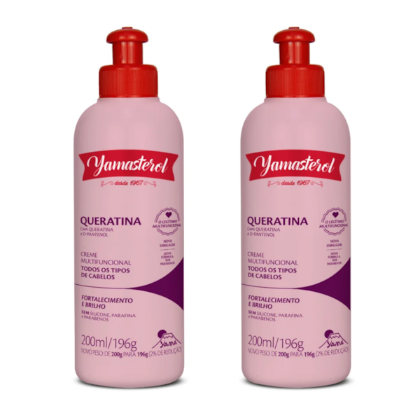 Kit 2 Yamasterol Queratina 200ml Yamá-9eae920d-6539-4f54-b152-6106d279ba17