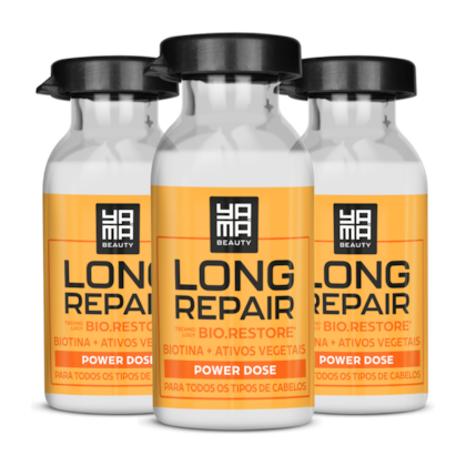 Kit 3 Ampola Fortalecedora Long Repair 18ml Yamá