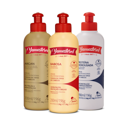 Kit 3 Yamasterol Cronograma Capilar Reparação Intensa Yamá 200ml