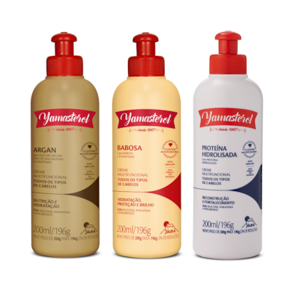 Kit 3 Yamasterol Cronograma Capilar Reparação Intensa Yamá 200ml