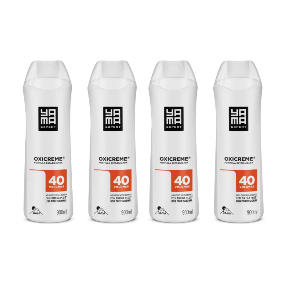 Kit Água Oxigenada Cremosa Yamá 40Vol 900ml c/4 Unidades | Yama