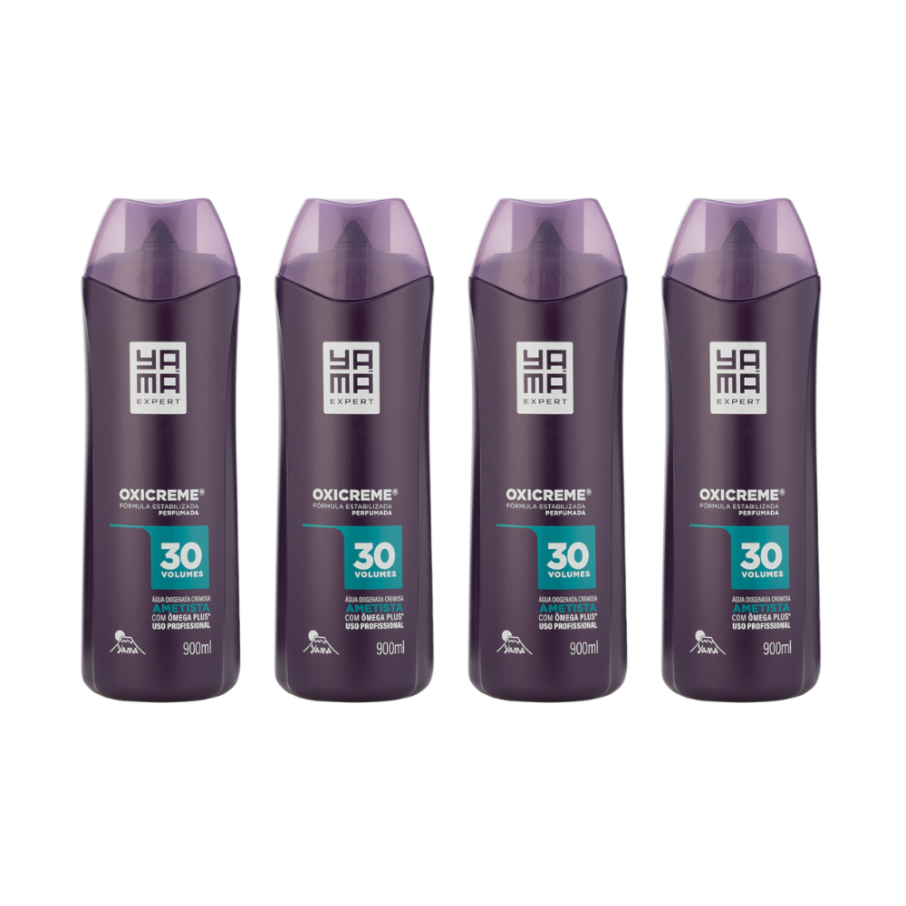 Kit Água Oxigenada Cremosa Yamá Ametista 30Vol 900ml C/4 Un | Yama