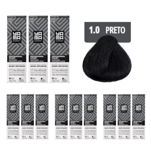 Kit C/12 Colorações Prof Color Nano 1.0 Preto - Yamá