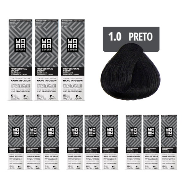 Kit C/12 Colorações Prof Color Nano 1.0 Preto - Yamá-9d202d6b-6f45-482d-b6dd-f6b79c489871