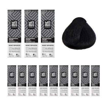 Kit C/12 Colorações Prof Color Nano 1.0 Preto - Yamá