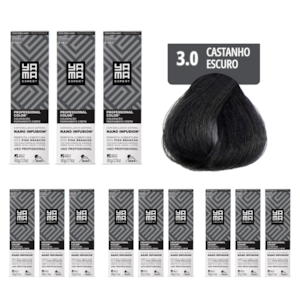 Kit C/12 Colorações Prof Color Nano 3.0 Castanho Escuro