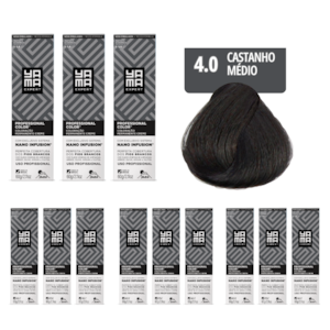 Kit C/12 Colorações Prof Color Nano 4.0 Castanho Médio