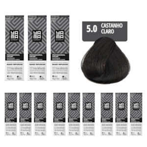 Kit C/12 Colorações Prof Color Nano 5.0 Castanho Claro Yamá