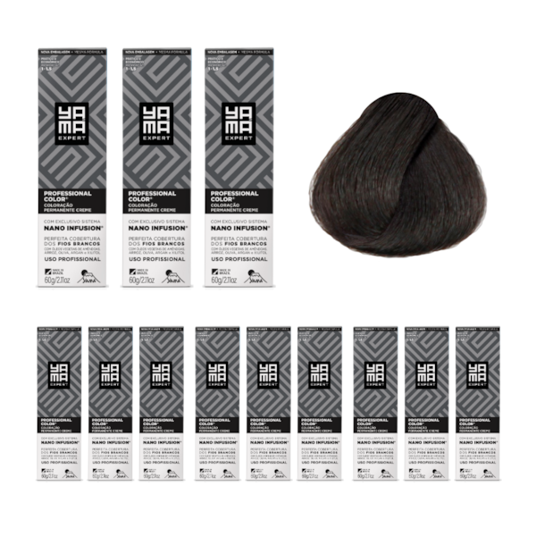 Kit C/12 Colorações Prof Color Nano 5.0 Castanho Claro Yamá-1b8101d5-952e-4465-9813-97e1551dbb0c