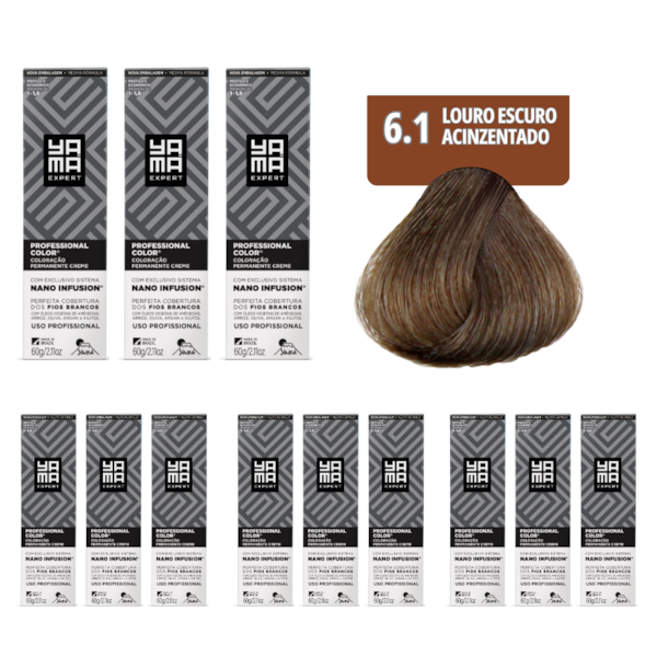 Kit C/12 Colorações Prof Color Nano 6.1 Louro Escuro Acinz Yamá-98505ddb-87e4-4bac-903d-349159f2c572