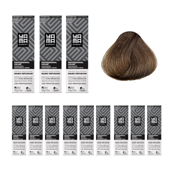 Kit C/12 Colorações Prof Color Nano 6.1 Louro Escuro Acinz Yamá-22db6137-9844-46f4-91c3-5d5dd8f3fadf