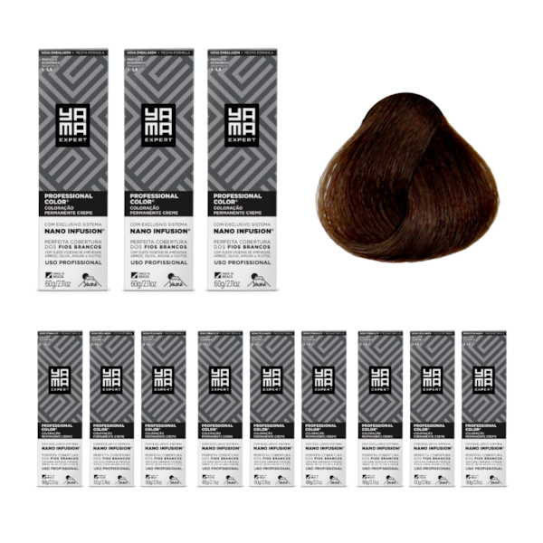 Kit C/12 Colorações Prof Color Nano 6.3 Louro Escuro Dourado Yamá-0613a956-96b9-4df3-88bd-b3faf042fedd