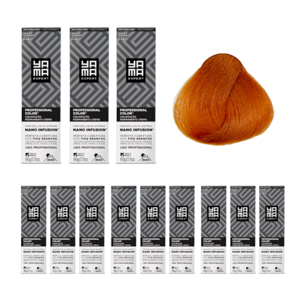 Kit C/12 Colorações Prof Color Nano 8.4 Louro Claro Acobreado Yamá-96004d64-190f-420b-bc59-8c9de11c8c37