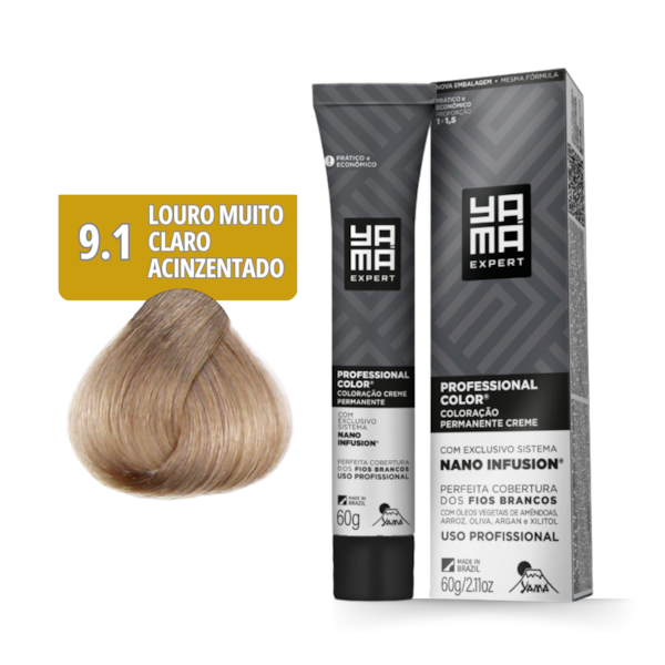 Kit C/12 Colorações Prof Color Nano 9.1 Louro Muito Claro Acinzentado Yamá-6134c5a3-0089-4ab1-b00d-1ffa793b6115