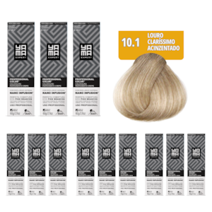 Kit C/12 Colorações Prof Color Nano Infusion 10.1 Louro Claríssimo Acinz Yamá