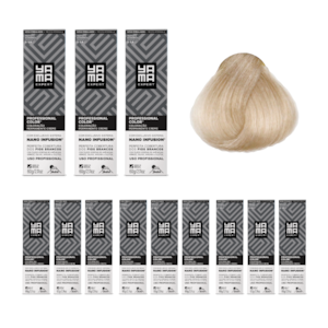 Kit C/12 Colorações Prof Color Nano Infusion 10.13 Louro Claríssimo Acin Dourado
