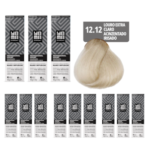 Kit C/12 Colorações Prof Color Nano Infusion 12.12 Louro Extra Claro Acin Iriz