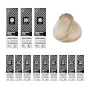 Kit C/12 Colorações Prof Color Nano Infusion 12.12 Louro Extra Claro Acin Iriz