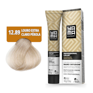 Kit C/12 Colorações Prof Color Nano Infusion 12.89 Louro Ex Claro Pérola Yamá