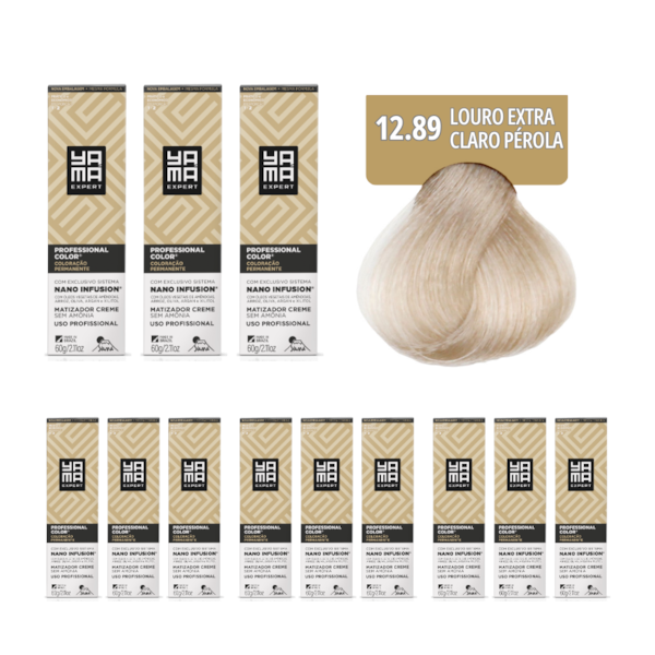 Kit C/12 Colorações Prof Color Nano Infusion 12.89 Louro Ex Claro Pérola Yamá-e79b88b5-813a-487e-970b-d75979dc6992