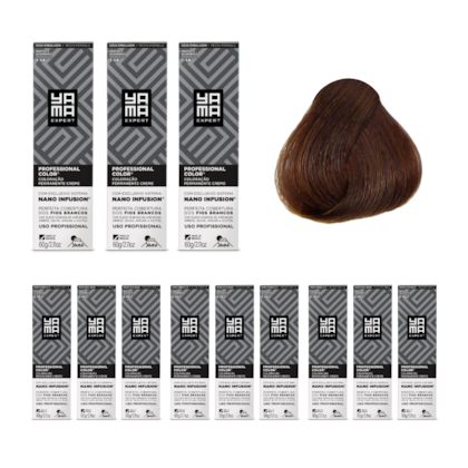 Kit C/12 Colorações Prof Color Nano Infusion 5.17 Castanho Claro Acinzen Marrom