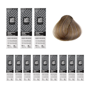 Kit C/12 Colorações Prof Color Nano Infusion 8.1 Louro Claro Acinzentado Yamá