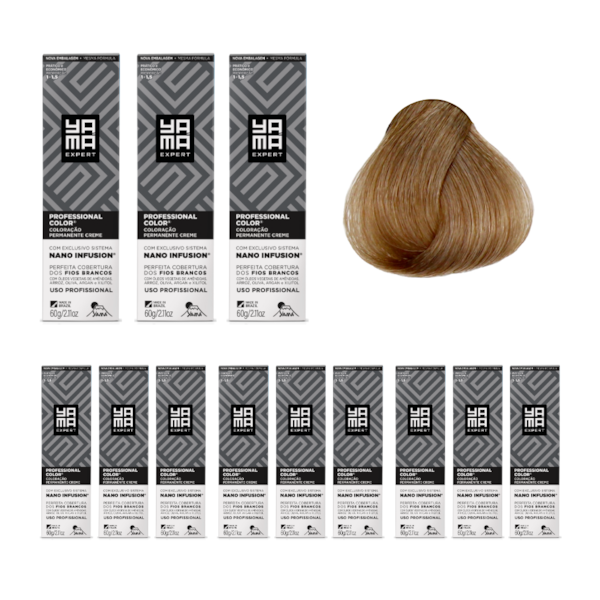 Kit C/12 Colorações Prof Color Nano Infusion 8.31 Louro Claro Dourado Acinz Yamá-269522f4-6dce-45e4-b0fc-bb140ebbab03