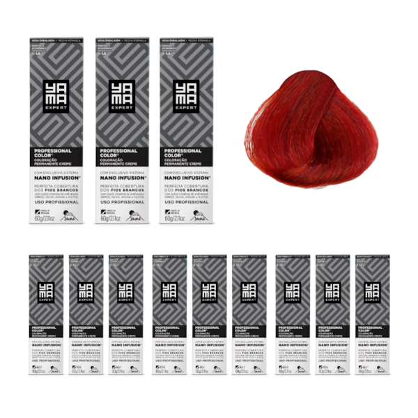 Kit C/12 Colorações Prof Color Nano Infusion 8.66 Louro Claro Vermelho Yamá-71b6abf7-3ea8-4439-b3c0-c47d440ddc3a