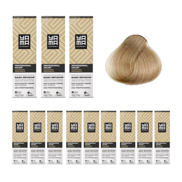 Kit C/12 Colorações Prof Color Nano Infusion 9.89 Louro Muito Claro Perolado Yamá-fe407729-aa64-4579-96b4-d2b1f24d21df