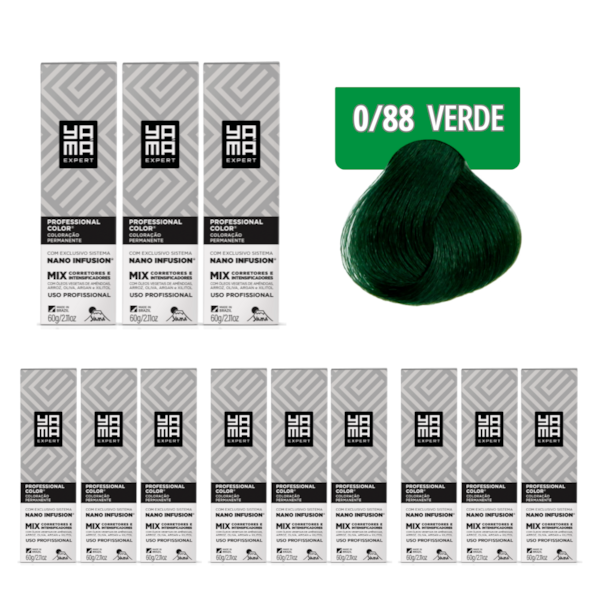 Kit C/12 Colorações Prof Color Nano Mix Verde Yamá-3e5aa715-18b8-42a5-988f-d6edd667f135