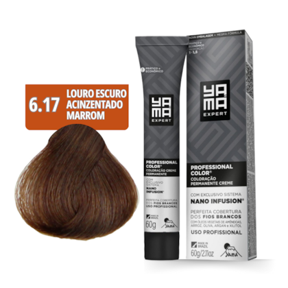 Kit C/2 Colorações Nano Infusion 6.17 Louro Escuro Acin. Marrom Yamá