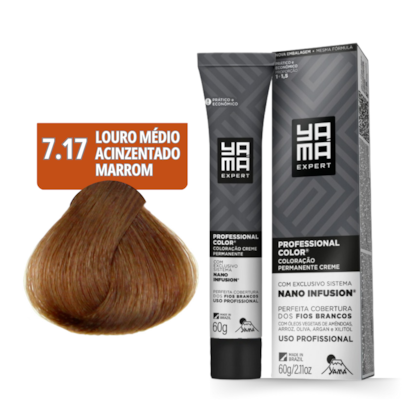 Kit C/2 Colorações Nano Infusion 7.17 Louro Médio Acinzen Marrom Yamá