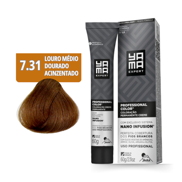 Kit C/2 Colorações Nano Infusion 7.31 Louro Médio Dourado Acinz Yamá-9999dc0d-a4b7-4f24-a3cf-c4dd1f387f93