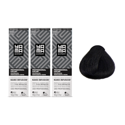 Kit C/3 Colorações Prof Color Nano 1.0 Preto - Yamá
