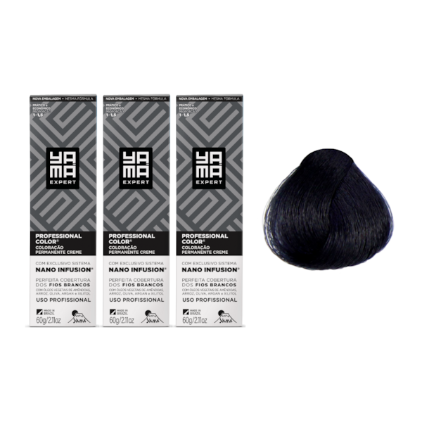 Kit C/3 Colorações Prof Color Nano 1.1 Preto Azulado-570af9b6-2e1f-4a92-87af-579fa38d8574