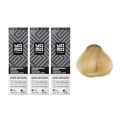 Kit C/3 Colorações Prof Color Nano 10.0 Louro Claríssimo Yamá