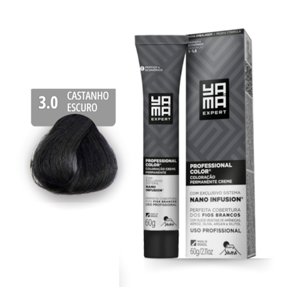 Kit C/3 Colorações Prof Color Nano 3.0 Castanho Escuro