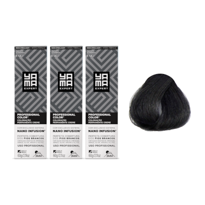 Kit C/3 Colorações Prof Color Nano 3.0 Castanho Escuro