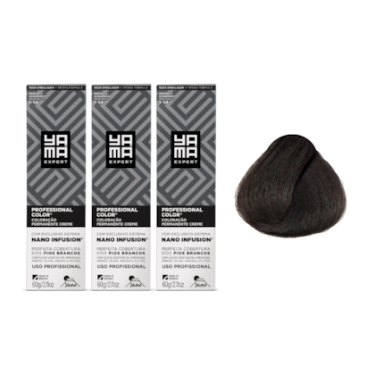Kit C/3 Colorações Prof Color Nano 5.0 Castanho Claro Yamá