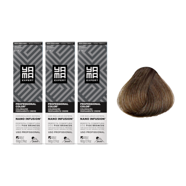 Kit C/3 Colorações Prof Color Nano 6.1 Louro Escuro Acinz Yamá-418c112a-33b8-407c-a24c-6db49ccdb25c