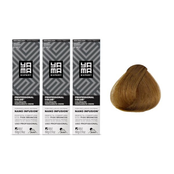 Kit C/3 Colorações Prof Color Nano 8.0 Louro Claro Yamá-0425d8d3-ee78-4bab-8a20-fb5d20125fc0